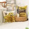 Home Sweet Home Bee Sunflower Throw Pillow Covers, 18 x 18 Inch Love Lives Here Sprin Stripes Cushion Case for Sofa Couch Set of 4